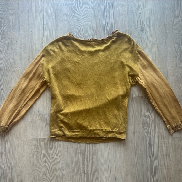 Vanessa Bruno women’s yellow size 1 small shirt floral long sleeve top blouse - Picture 2 of 9